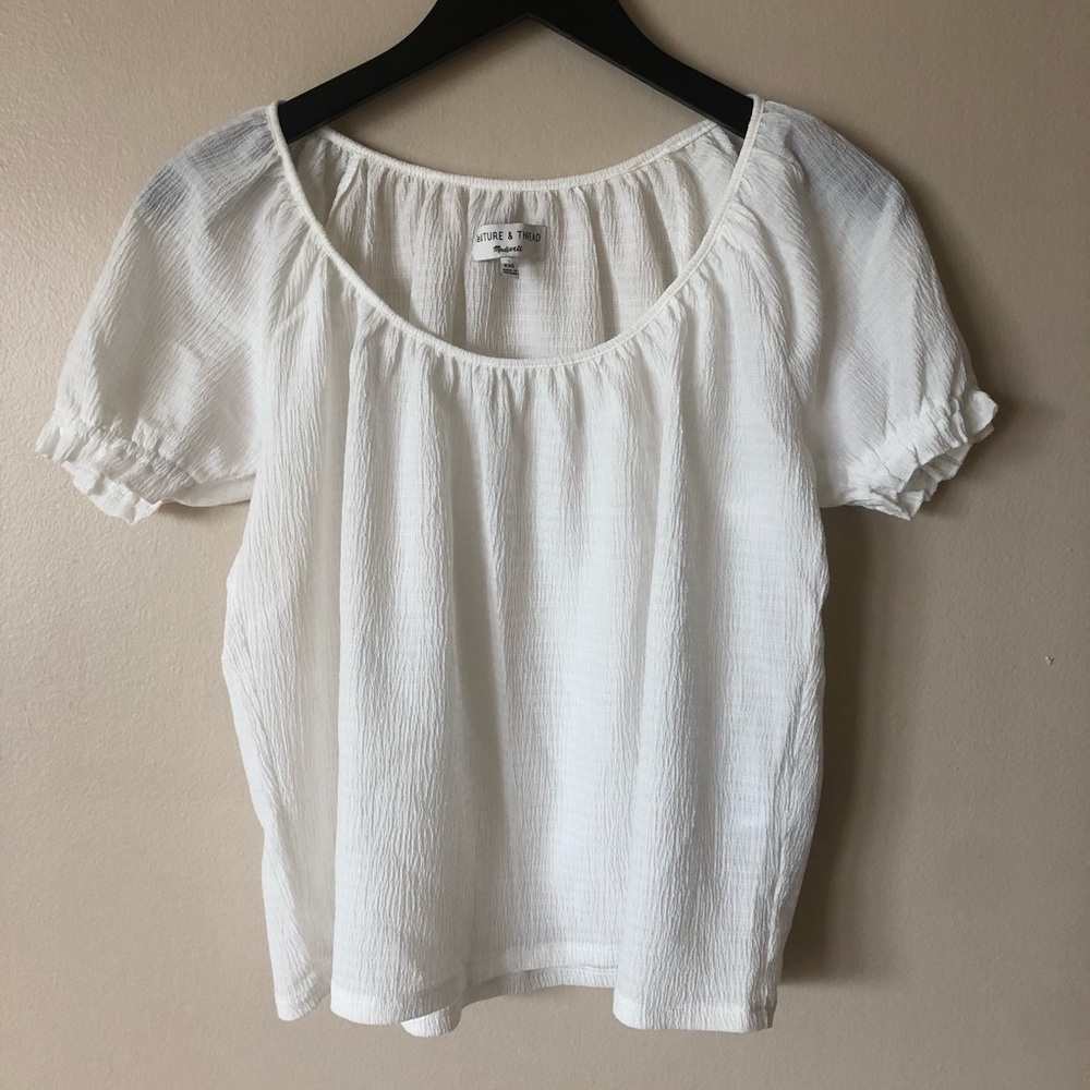 Madewell Texture & Thread Peasant Blouse - XXS
